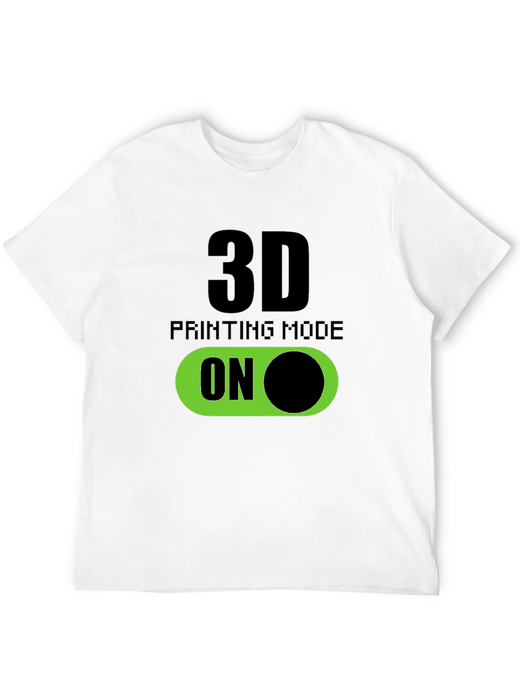 3D Printing Mode On T-Shirt - Black