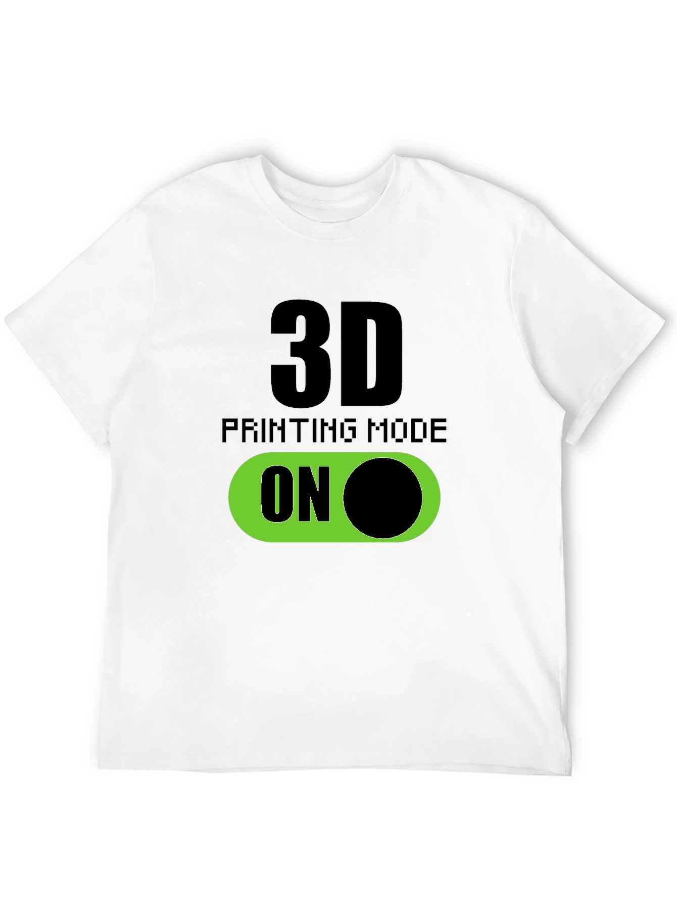 3D Printing Mode On T-Shirt - Black