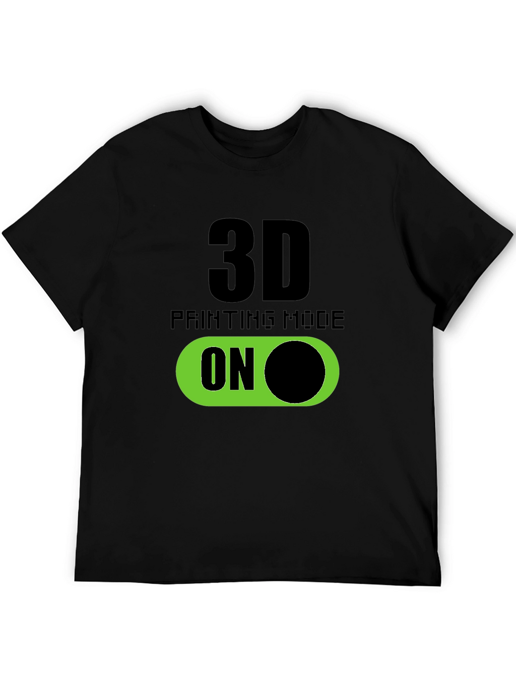 3D Printing Mode On T-Shirt - Black