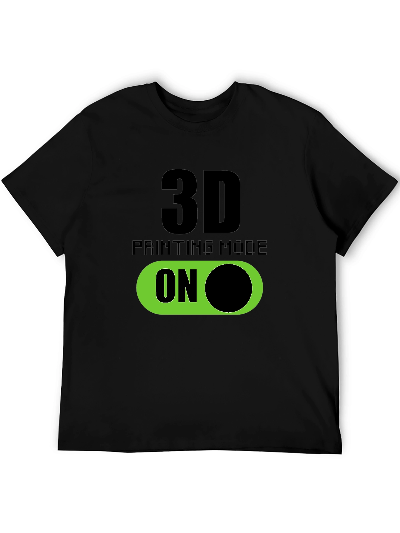 3D Printing Mode On T-Shirt - Black