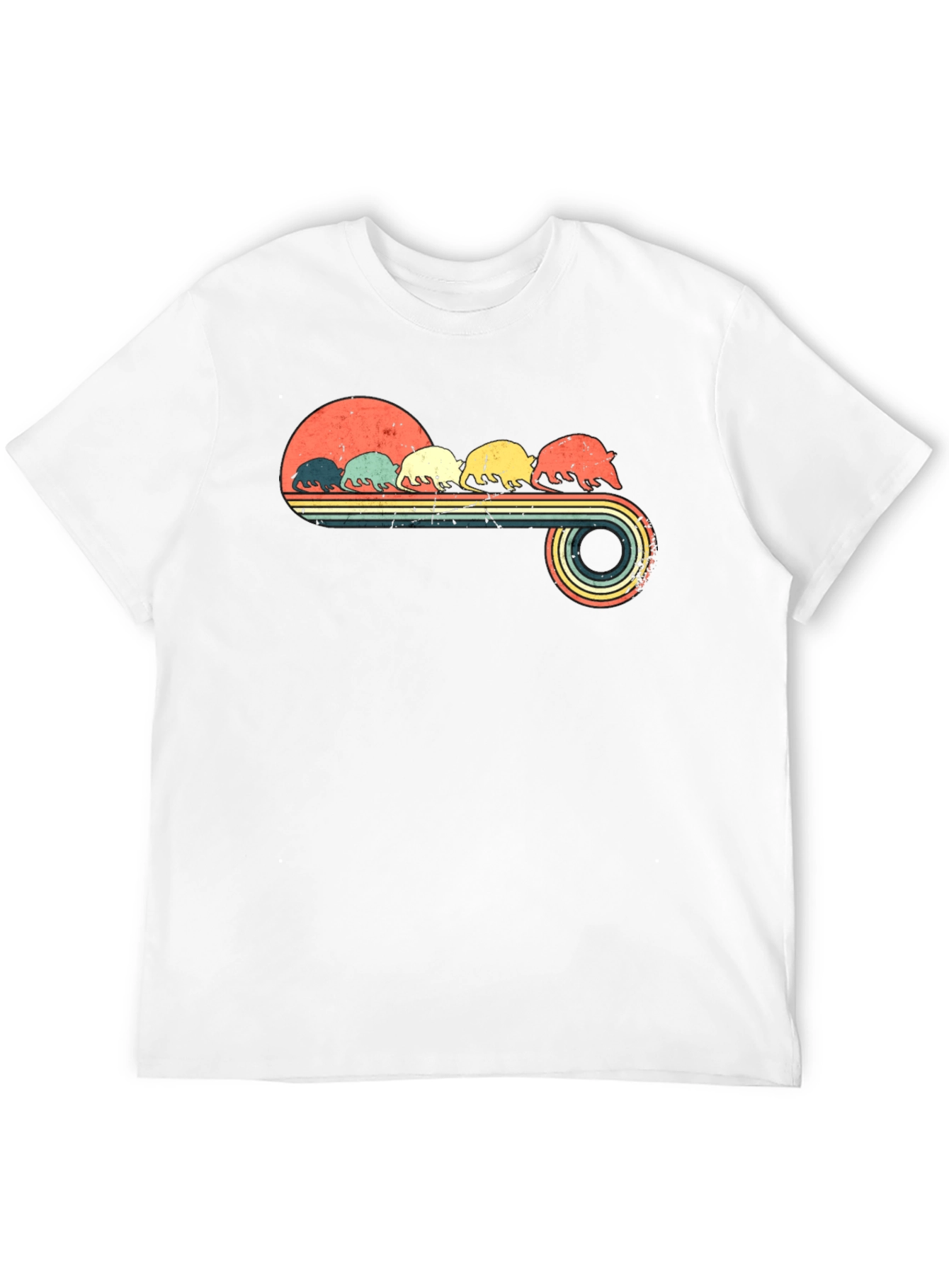 Retro Armadillo T-Shirt - Vintage Sunset Design