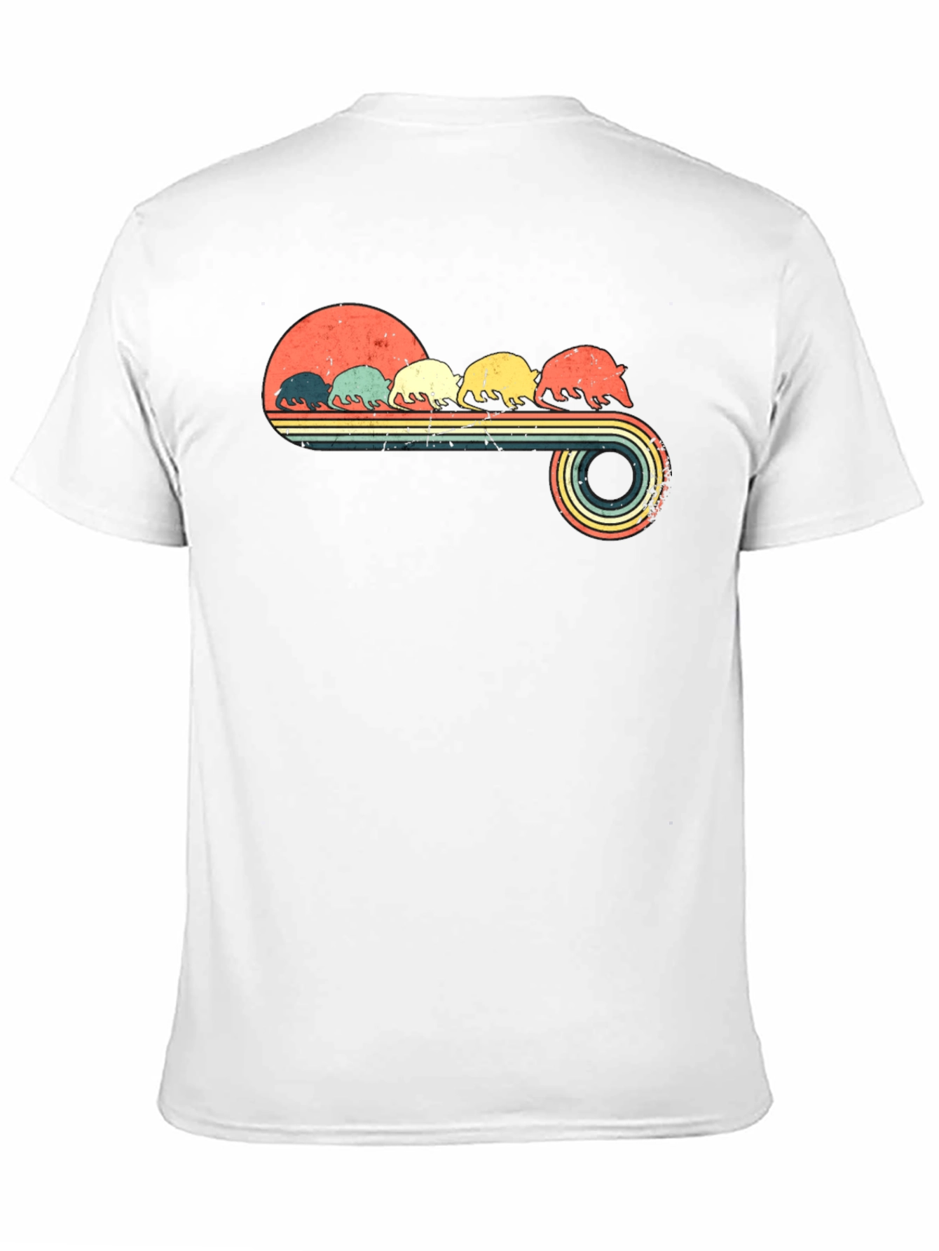 Retro Armadillo T-Shirt - Vintage Sunset Design