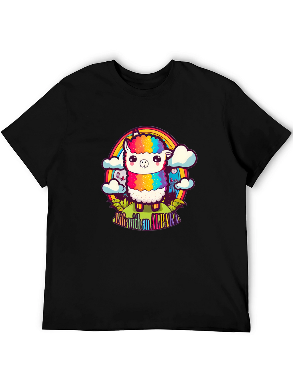 Life with an Alpaca Rainbow T-Shirt