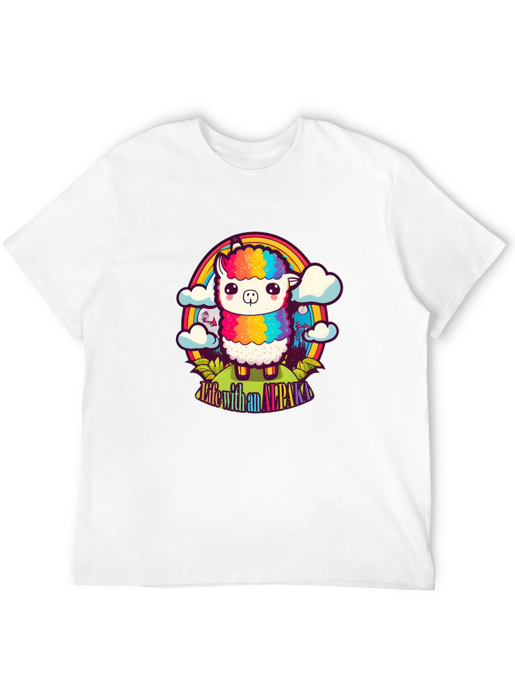 Life with an Alpaca Rainbow T-Shirt