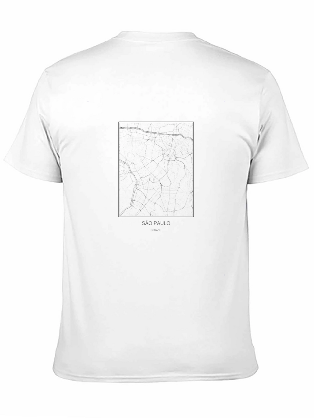 Sao Paulo City Map Tee - Black Urban Style