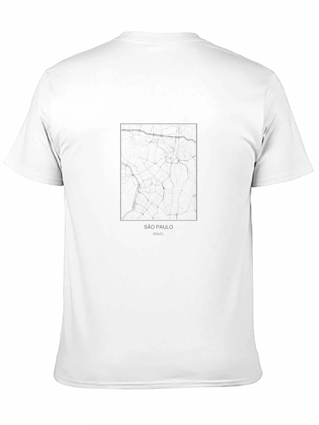 Sao Paulo City Map Tee - Black Urban Style