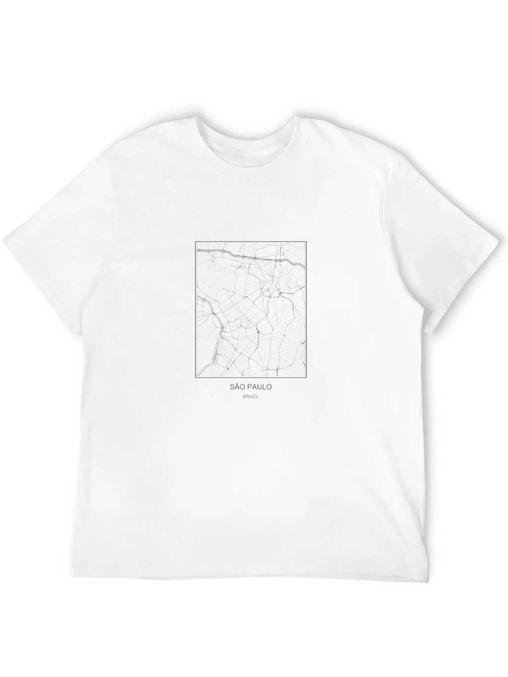 Sao Paulo City Map Tee - Black Urban Style