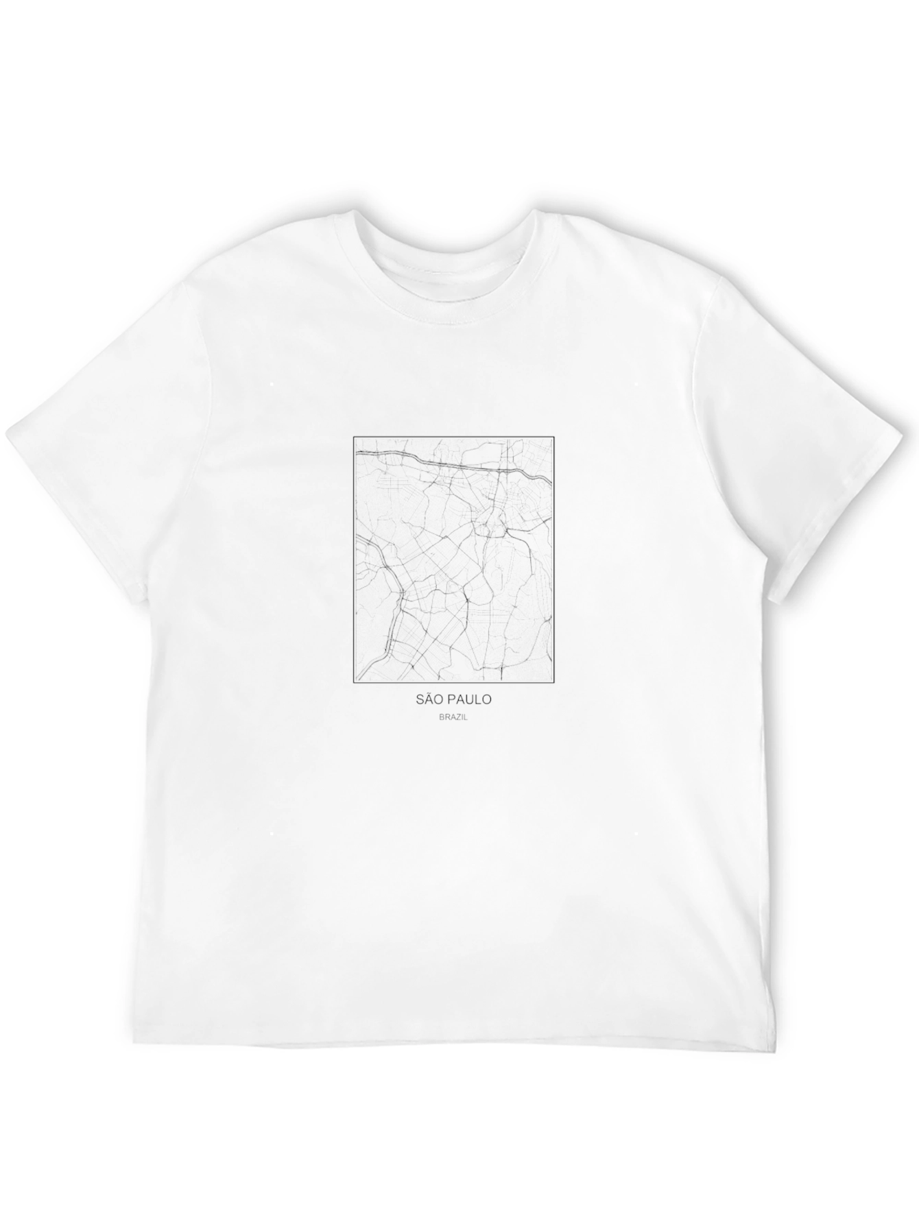 Sao Paulo City Map Tee - Black Urban Style