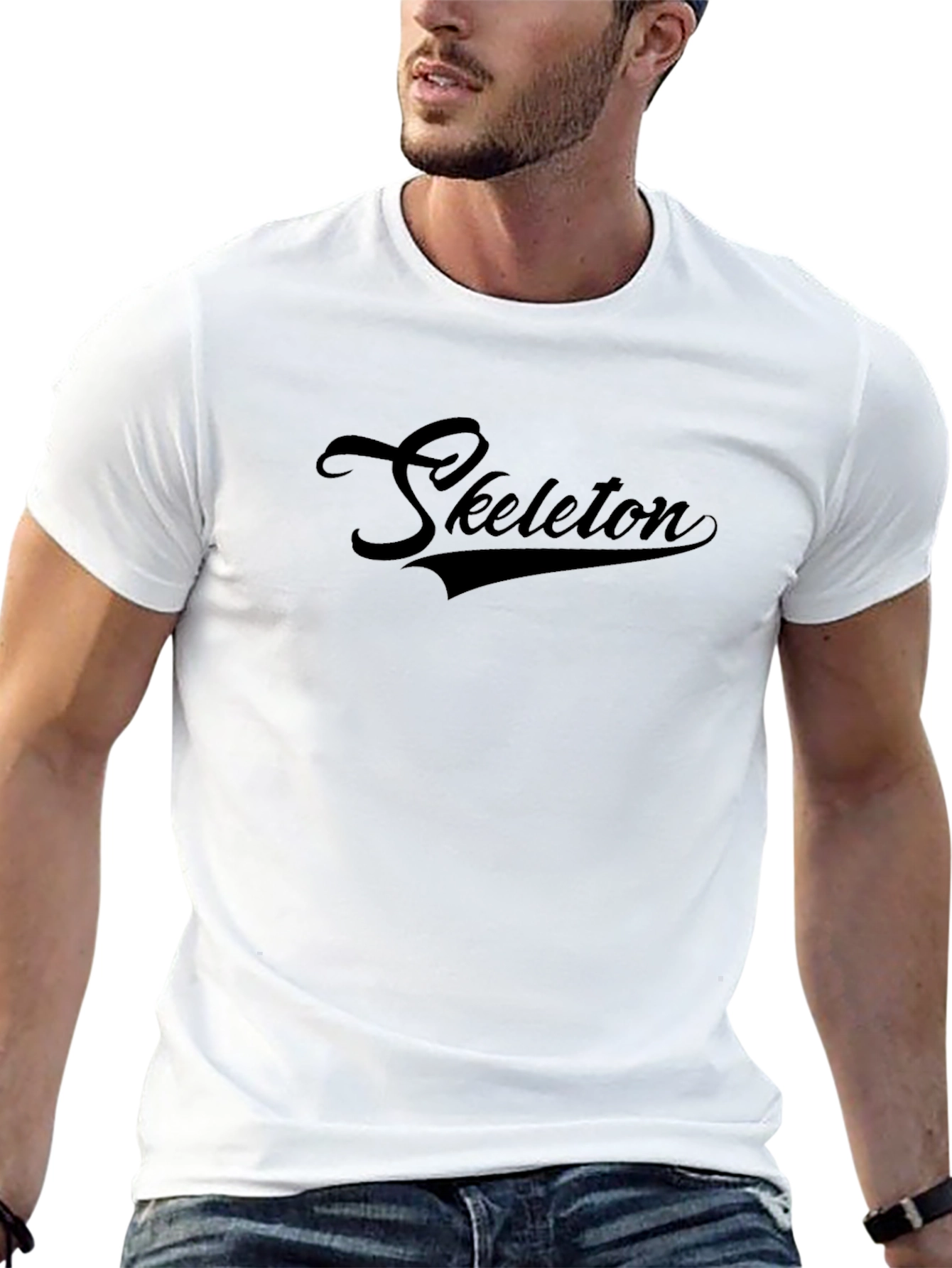 Mens Black Skeleton Graphic Tee