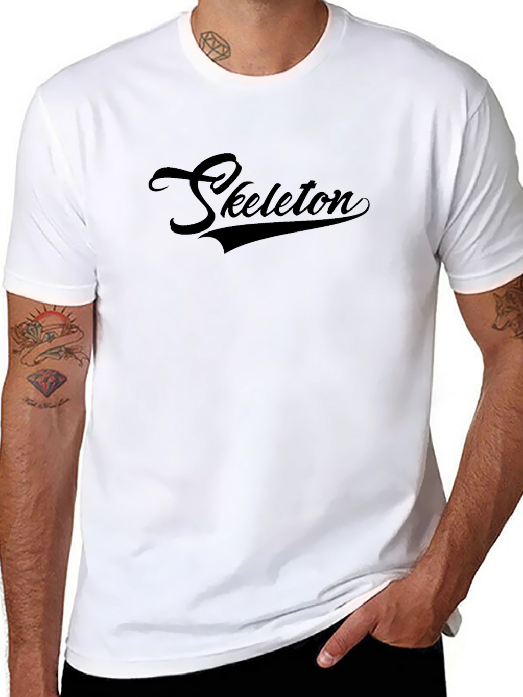 Mens Black Skeleton Graphic Tee