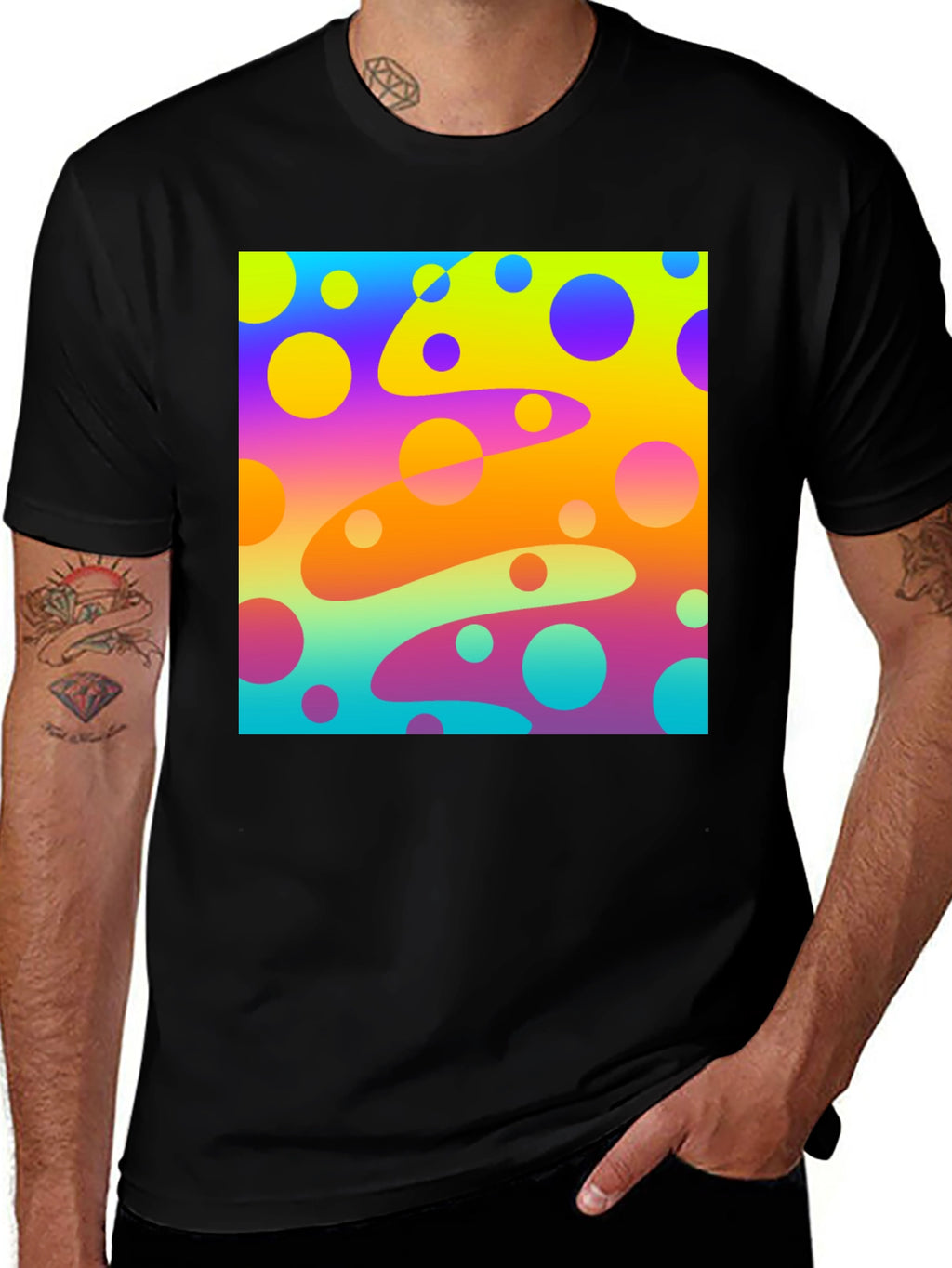 Retro Swirl Tee - Vivid Circle Print