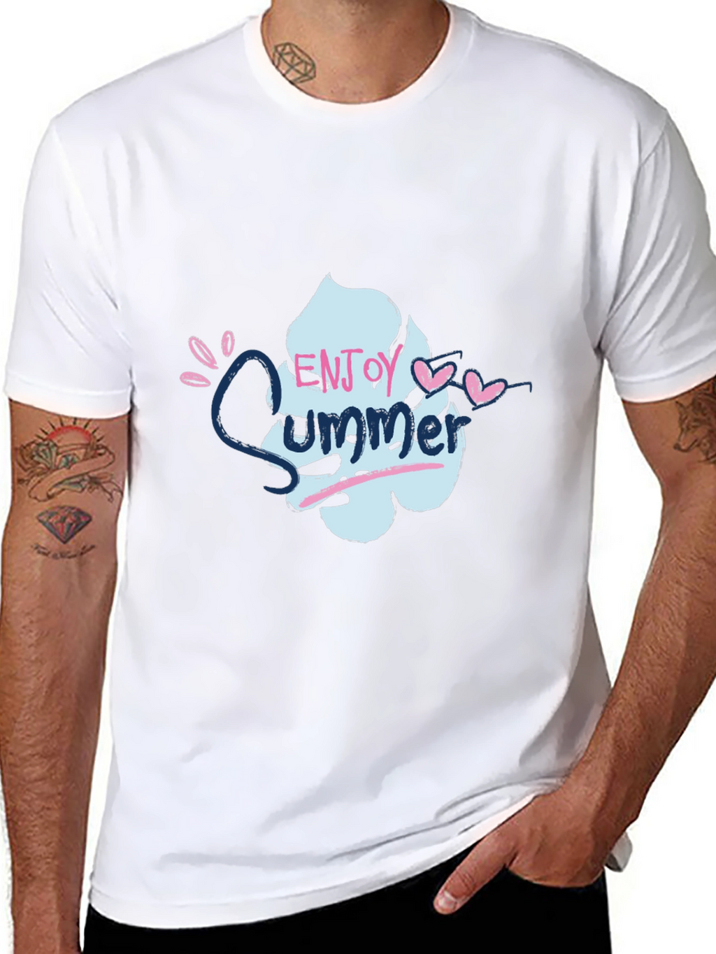 Enjoy Summer Graphic Tee - Soft Cotton Black T-Shirt