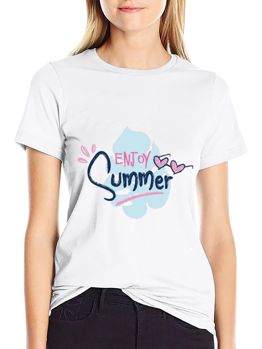 Enjoy Summer Graphic Tee - Soft Cotton Black T-Shirt
