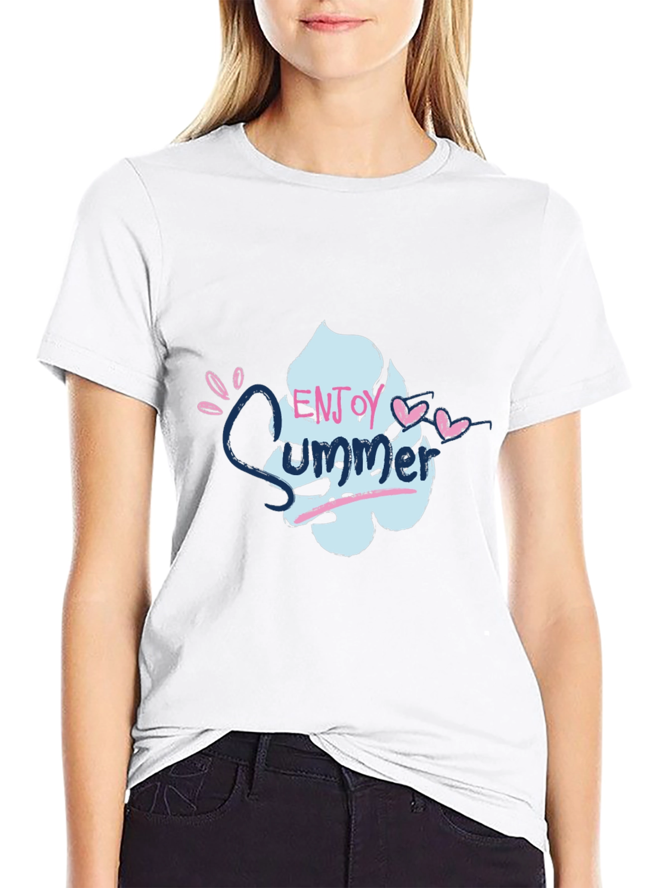 Enjoy Summer Graphic Tee - Soft Cotton Black T-Shirt