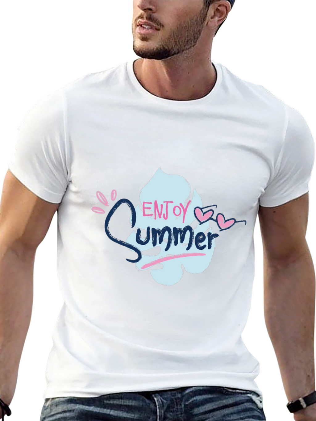 Enjoy Summer Graphic Tee - Soft Cotton Black T-Shirt