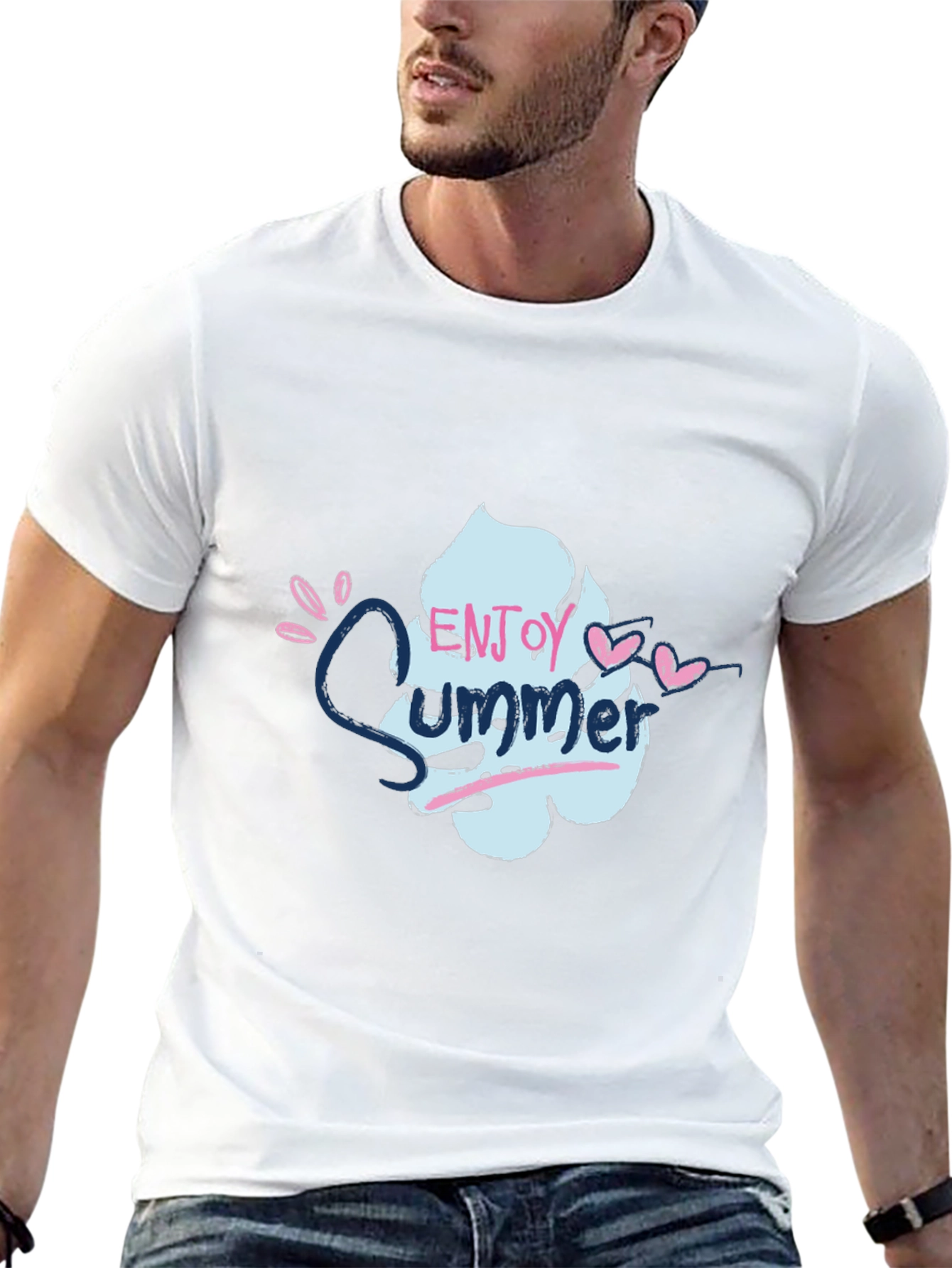 Enjoy Summer Graphic Tee - Soft Cotton Black T-Shirt