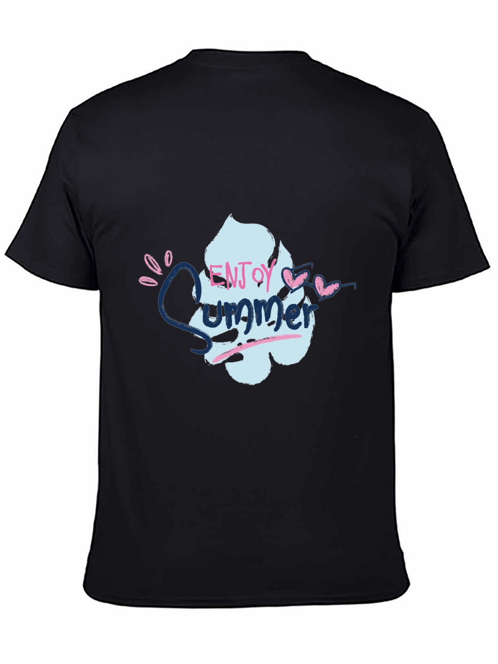 Enjoy Summer Graphic Tee - Soft Cotton Black T-Shirt