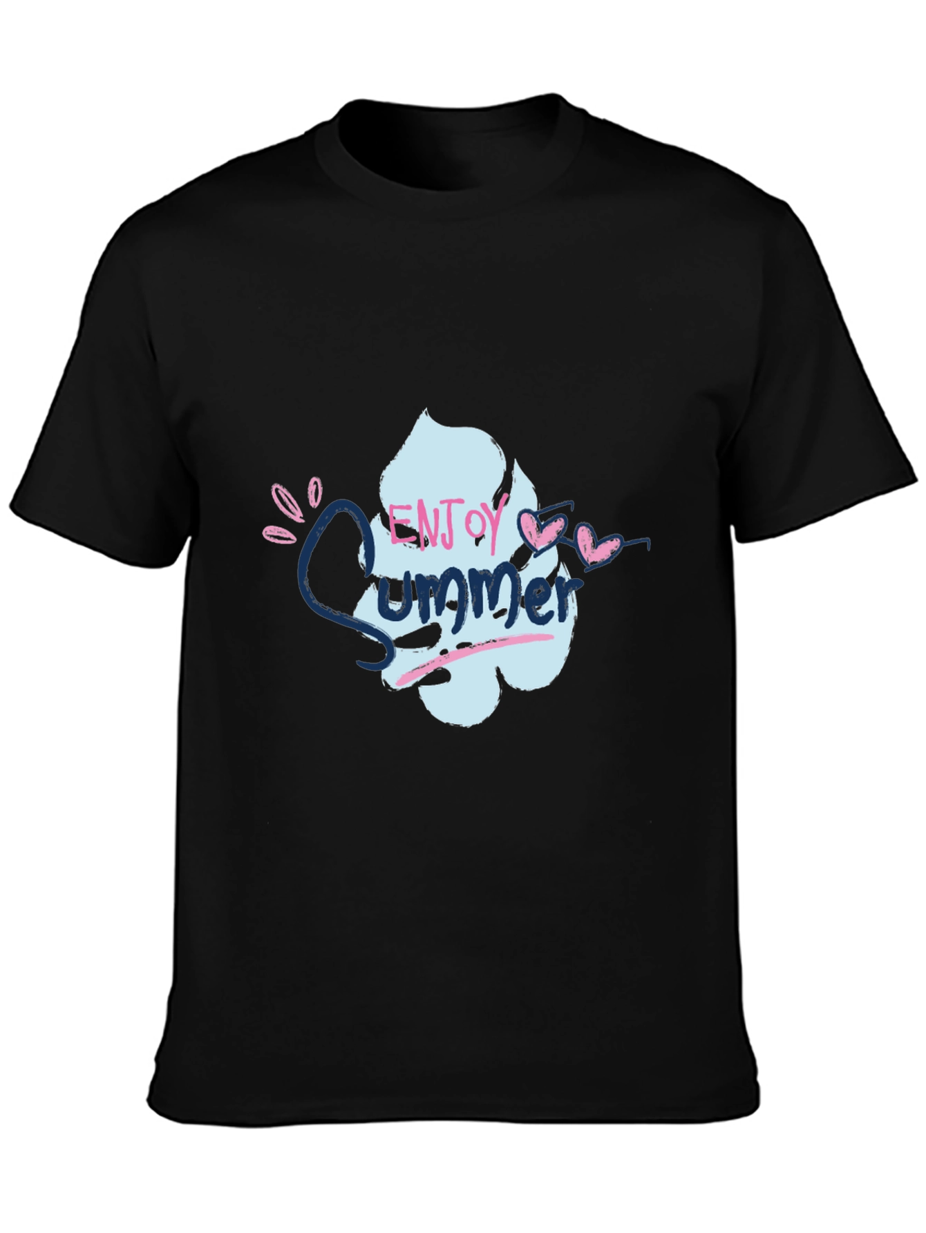 Enjoy Summer Graphic Tee - Soft Cotton Black T-Shirt