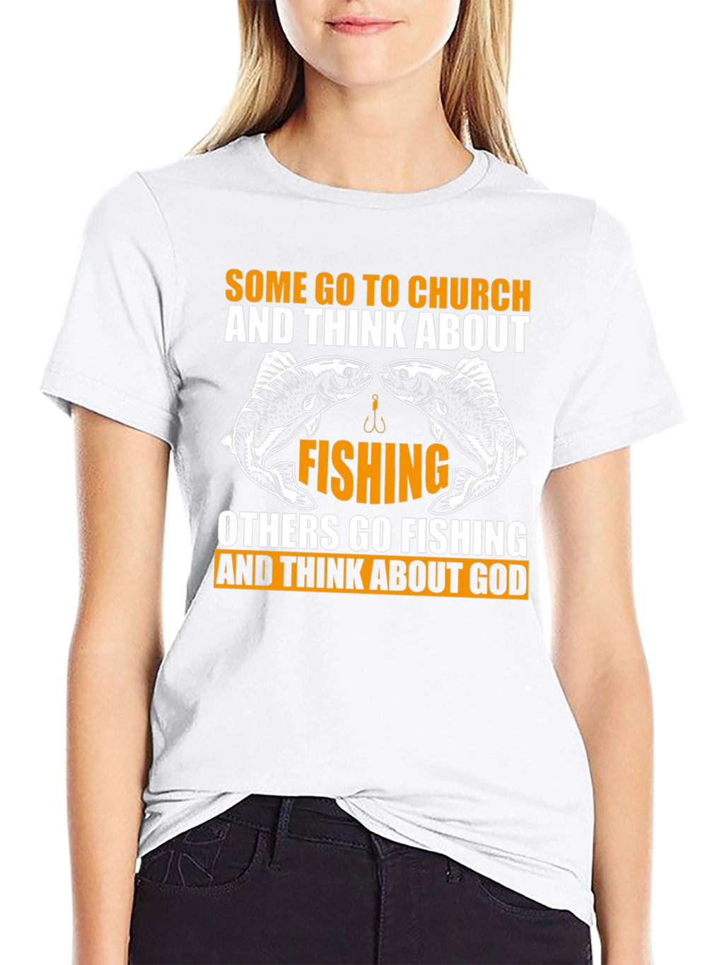 Fishing & God Graphic Tee - Black Cotton T-Shirt