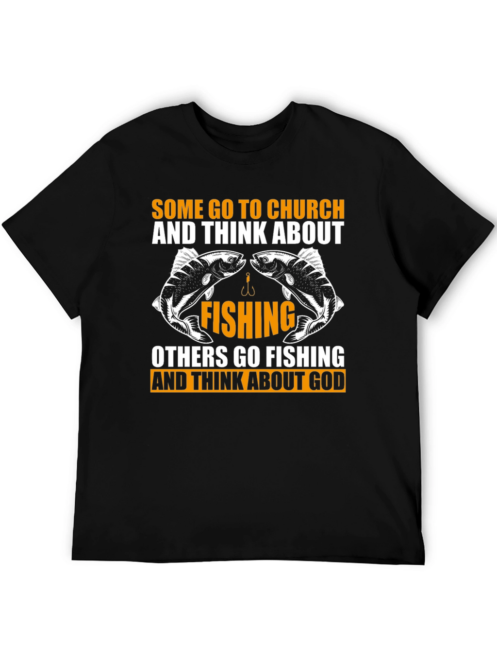 Fishing & God Graphic Tee - Black Cotton T-Shirt