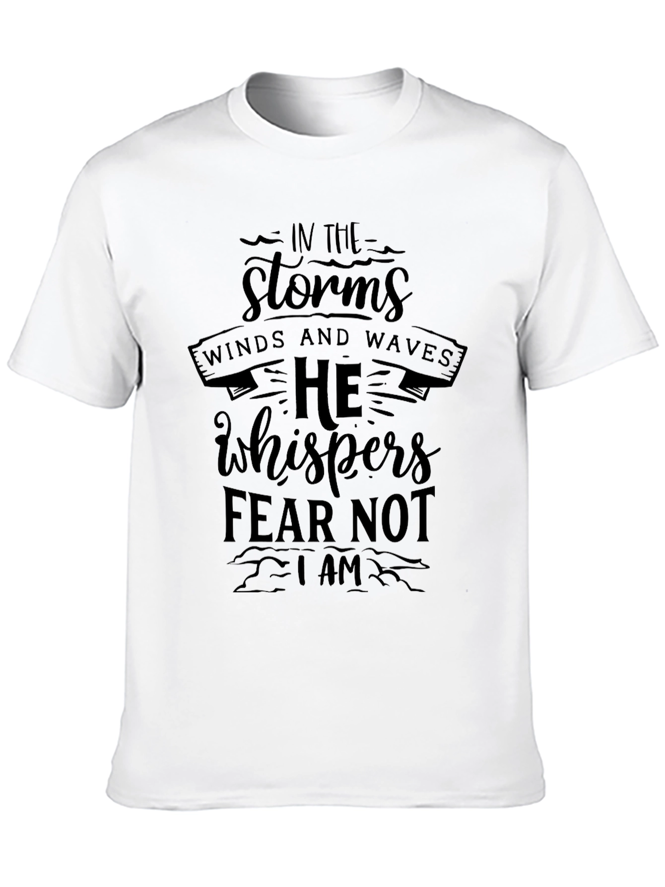 Storms He Whispers Mens Black T-Shirt