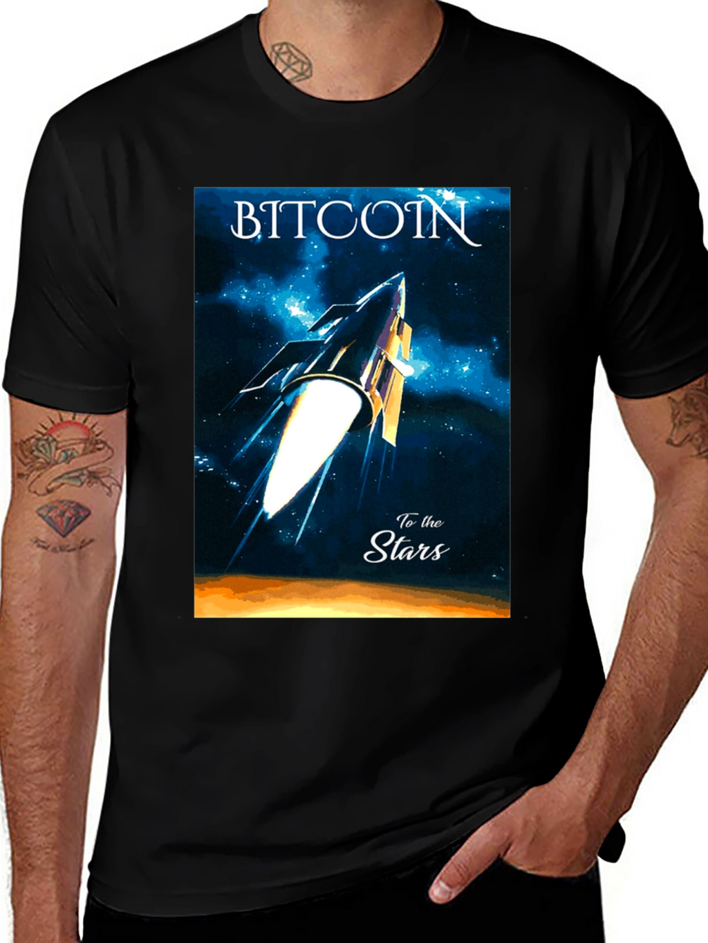 Bitcoin to the Stars Graphic Tee