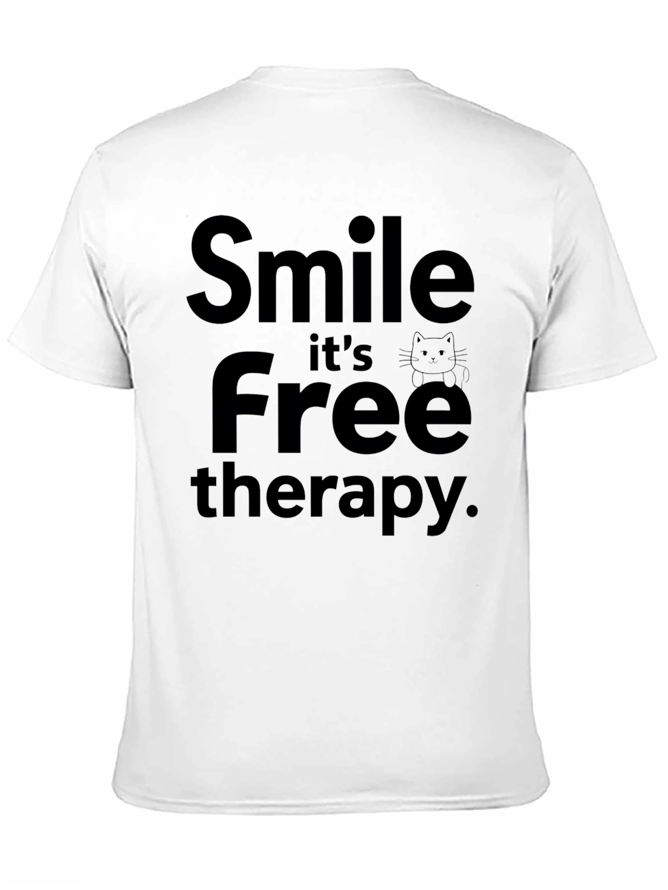 Smile its Free Therapy Black T-Shirt
