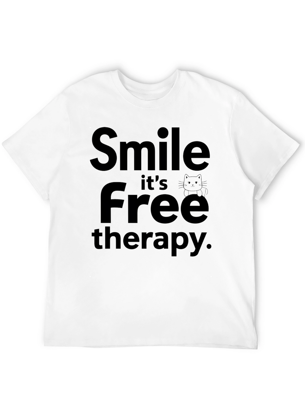 Smile its Free Therapy Black T-Shirt