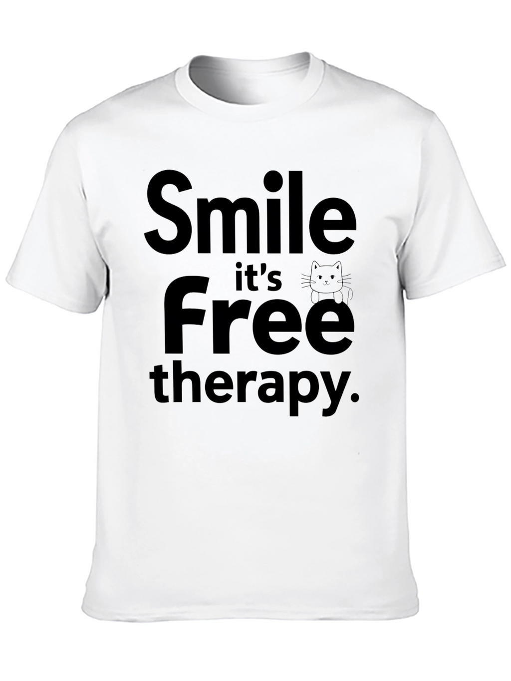 Smile its Free Therapy Black T-Shirt
