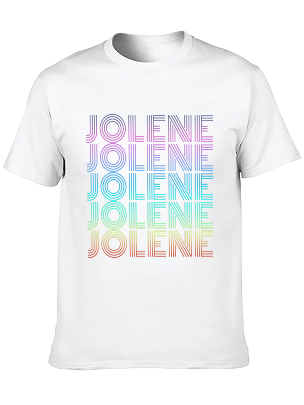 Retro Jolene T-Shirt - Rainbow Text Design