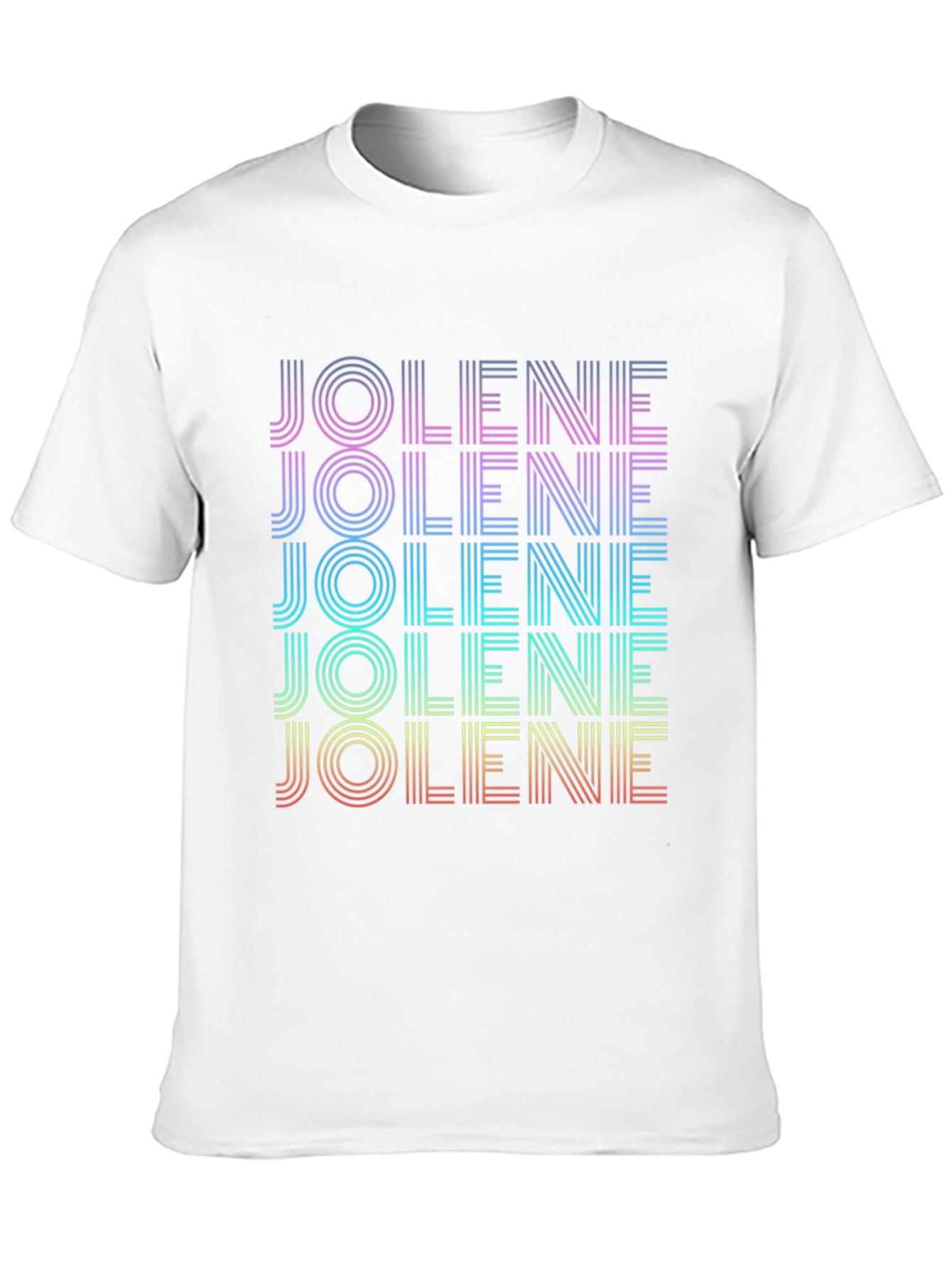 Retro Jolene T-Shirt - Rainbow Text Design