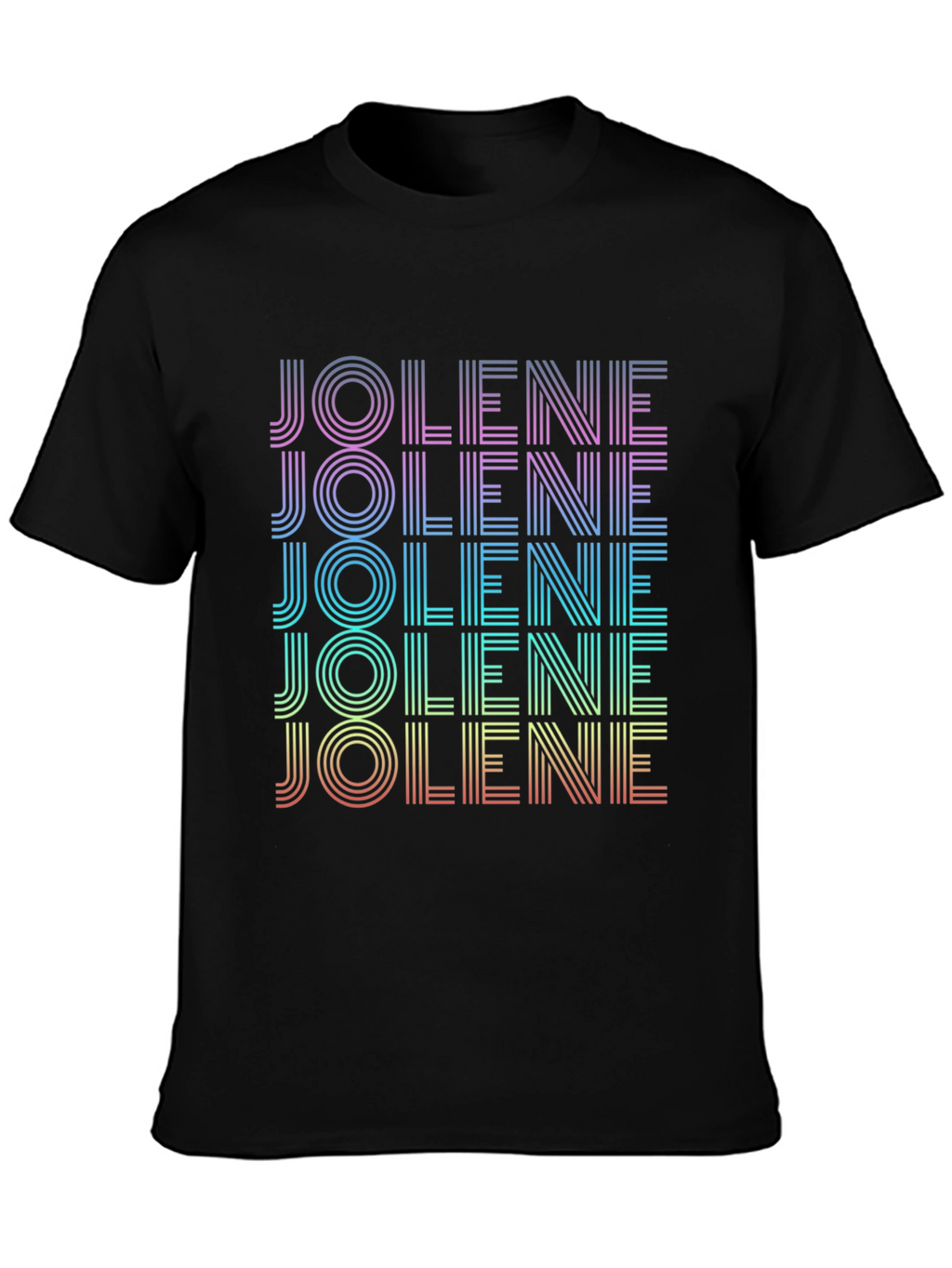 Retro Jolene T-Shirt - Rainbow Text Design