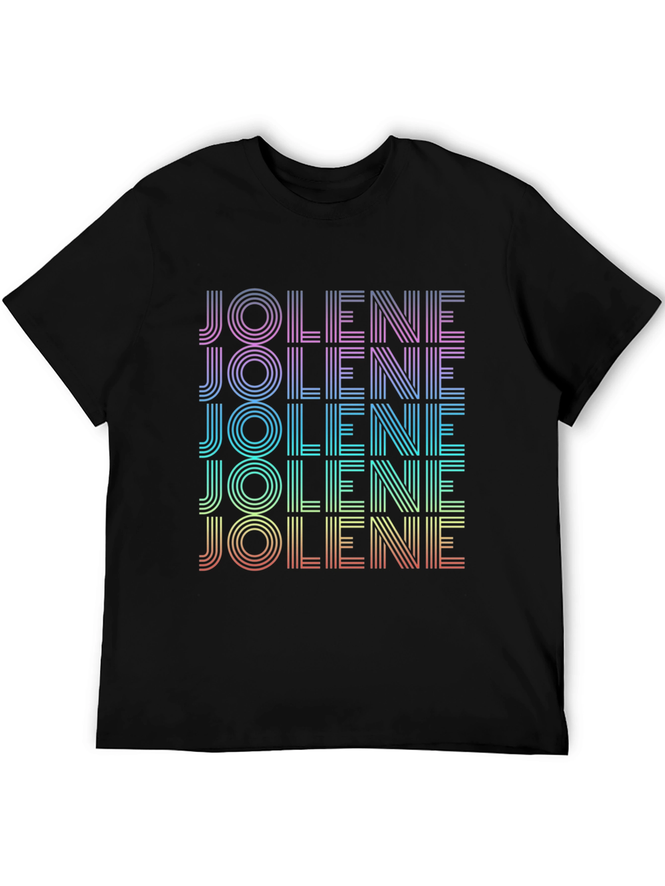 Retro Jolene T-Shirt - Rainbow Text Design