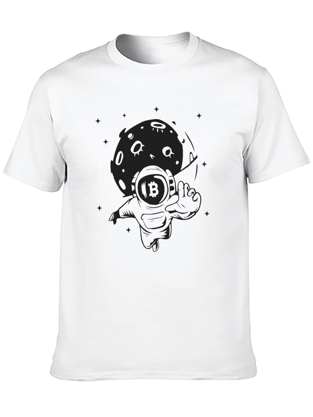 Bitcoin Astronaut Moon Graphic T-Shirt