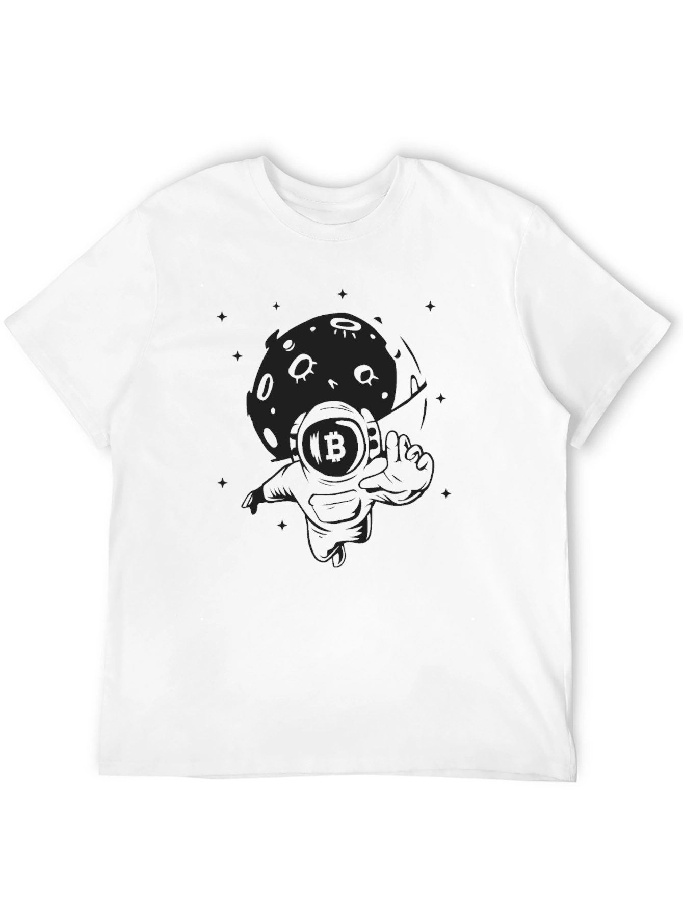 Bitcoin Astronaut Moon Graphic T-Shirt