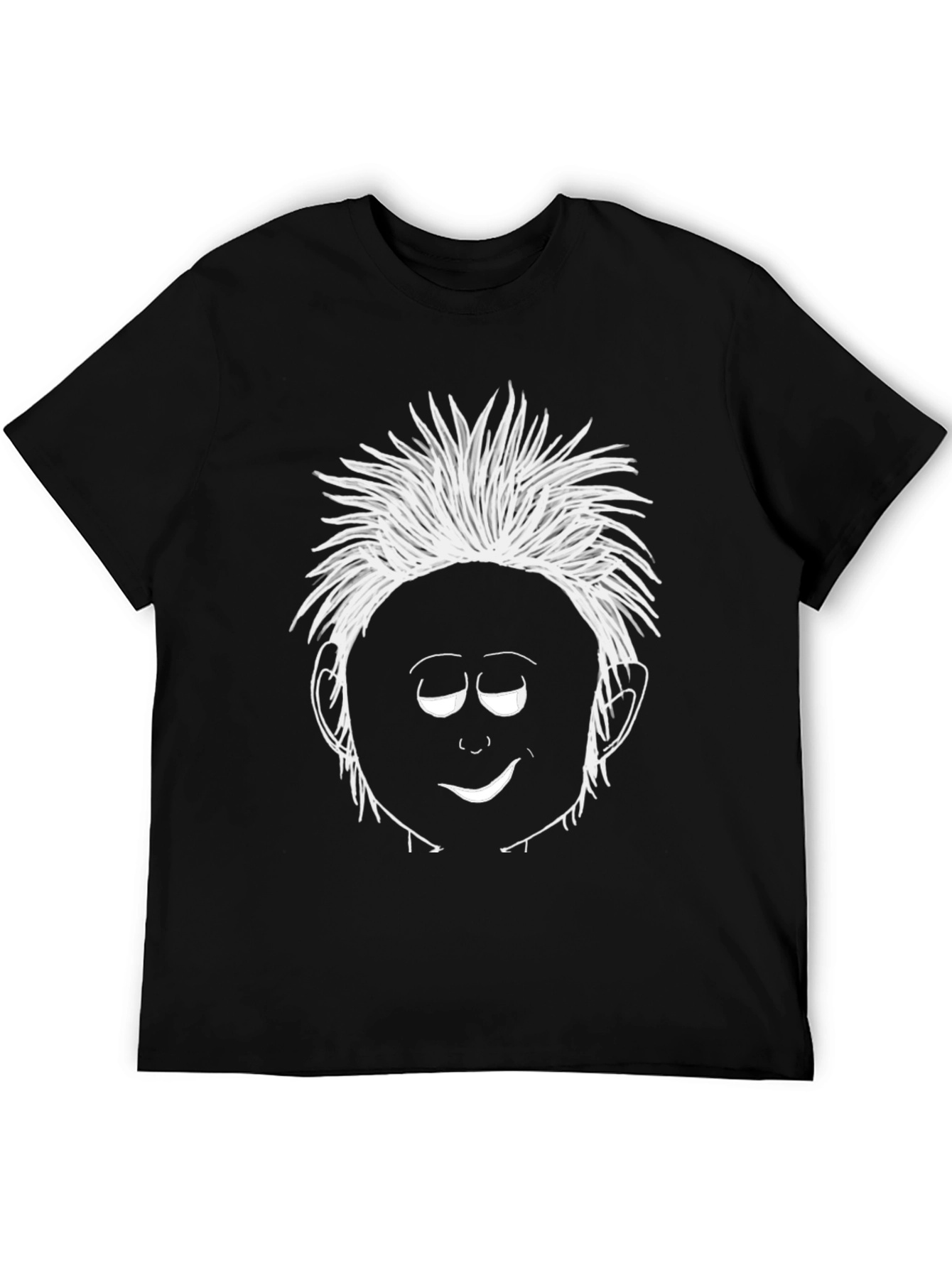 Funny Cartoon Face Graphic T-Shirt - Black