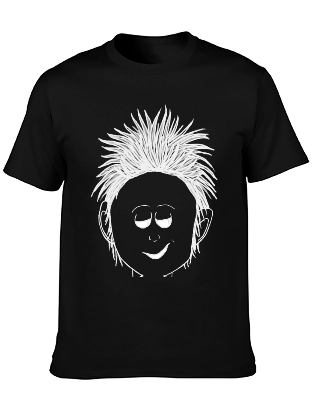 Funny Cartoon Face Graphic T-Shirt - Black
