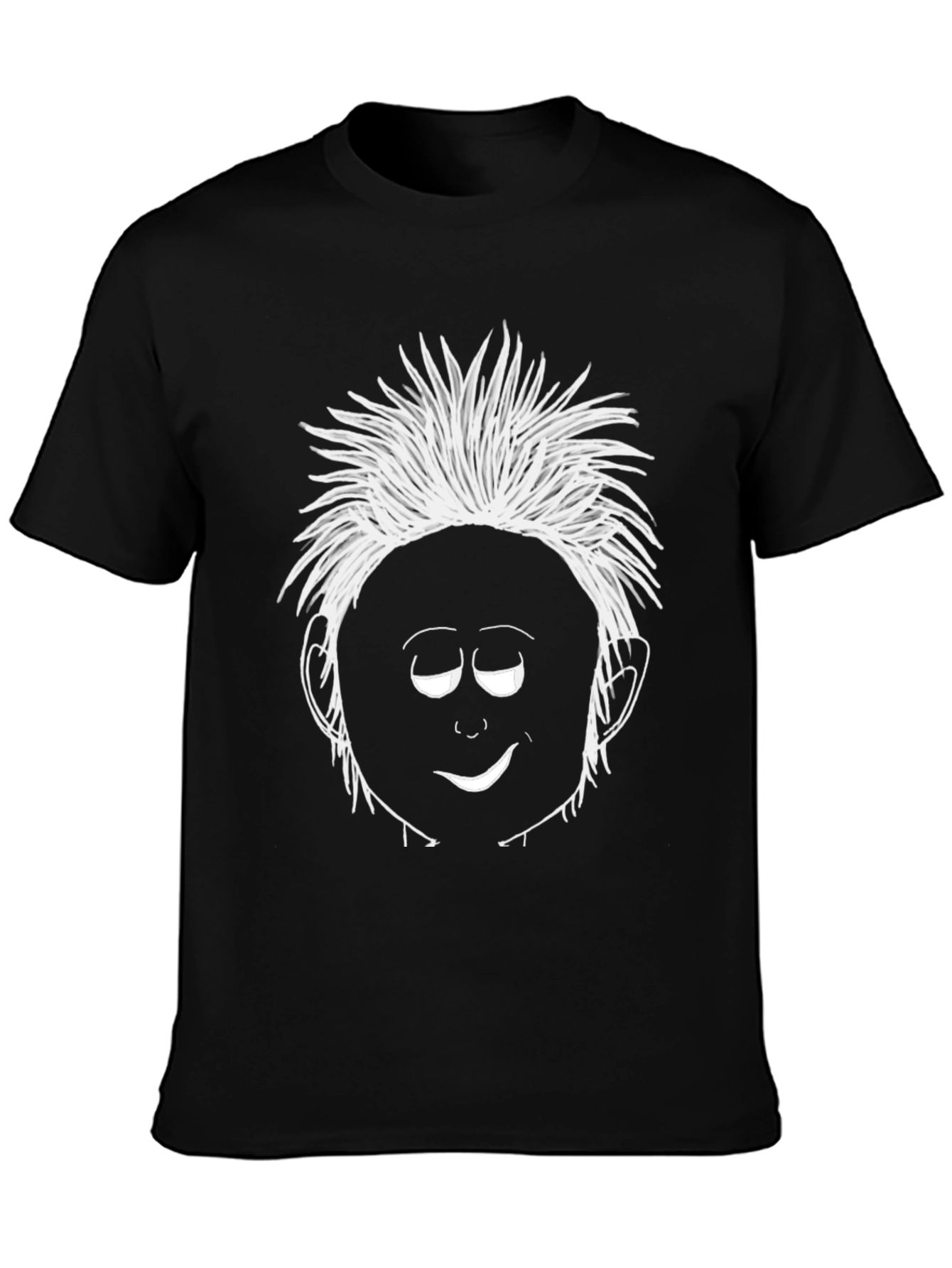 Funny Cartoon Face Graphic T-Shirt - Black