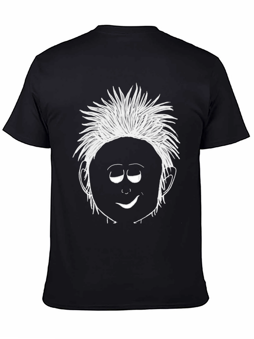 Funny Cartoon Face Graphic T-Shirt - Black