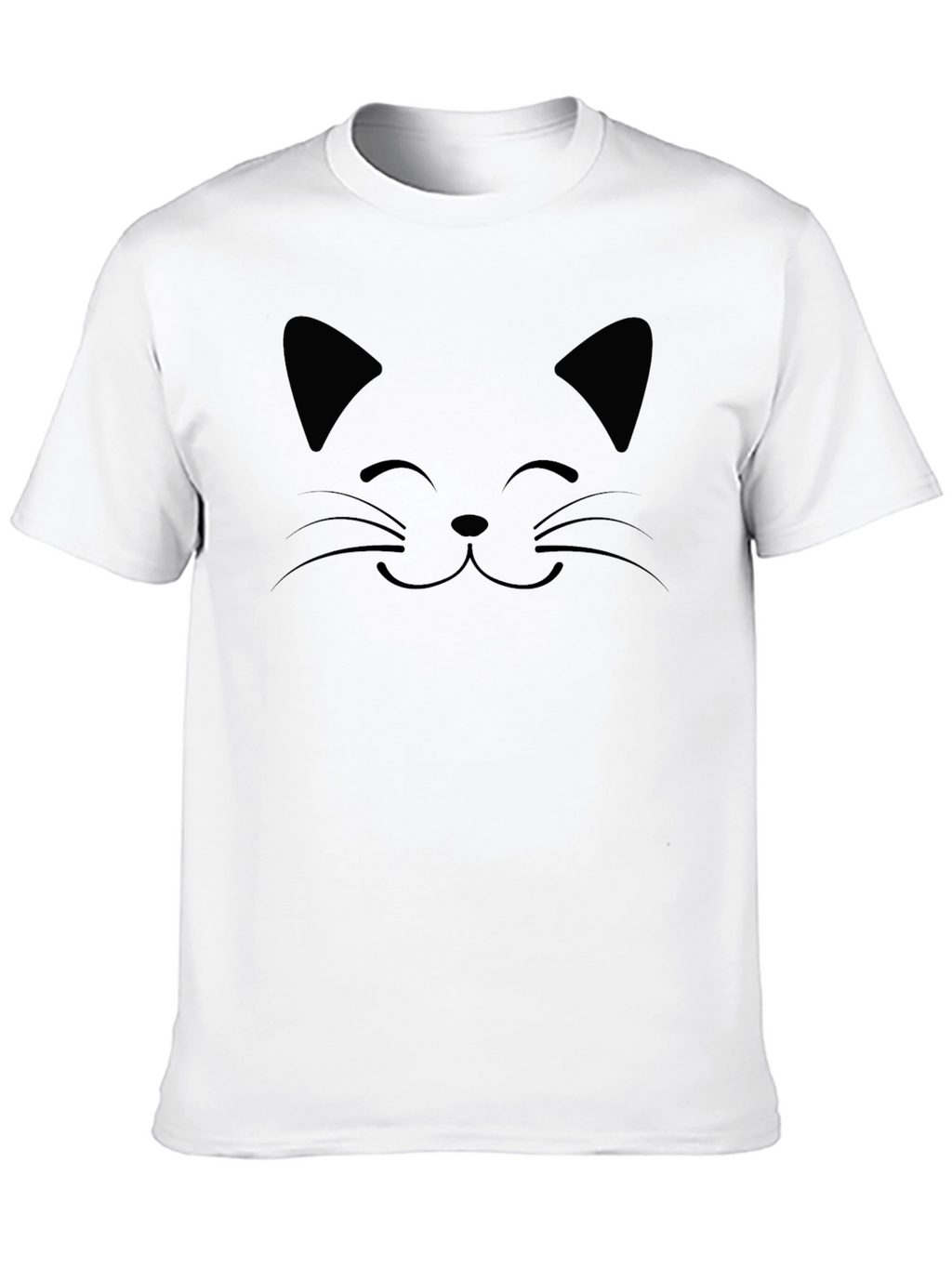 Black Cat Face Graphic T-Shirt - Unisex Crew Neck