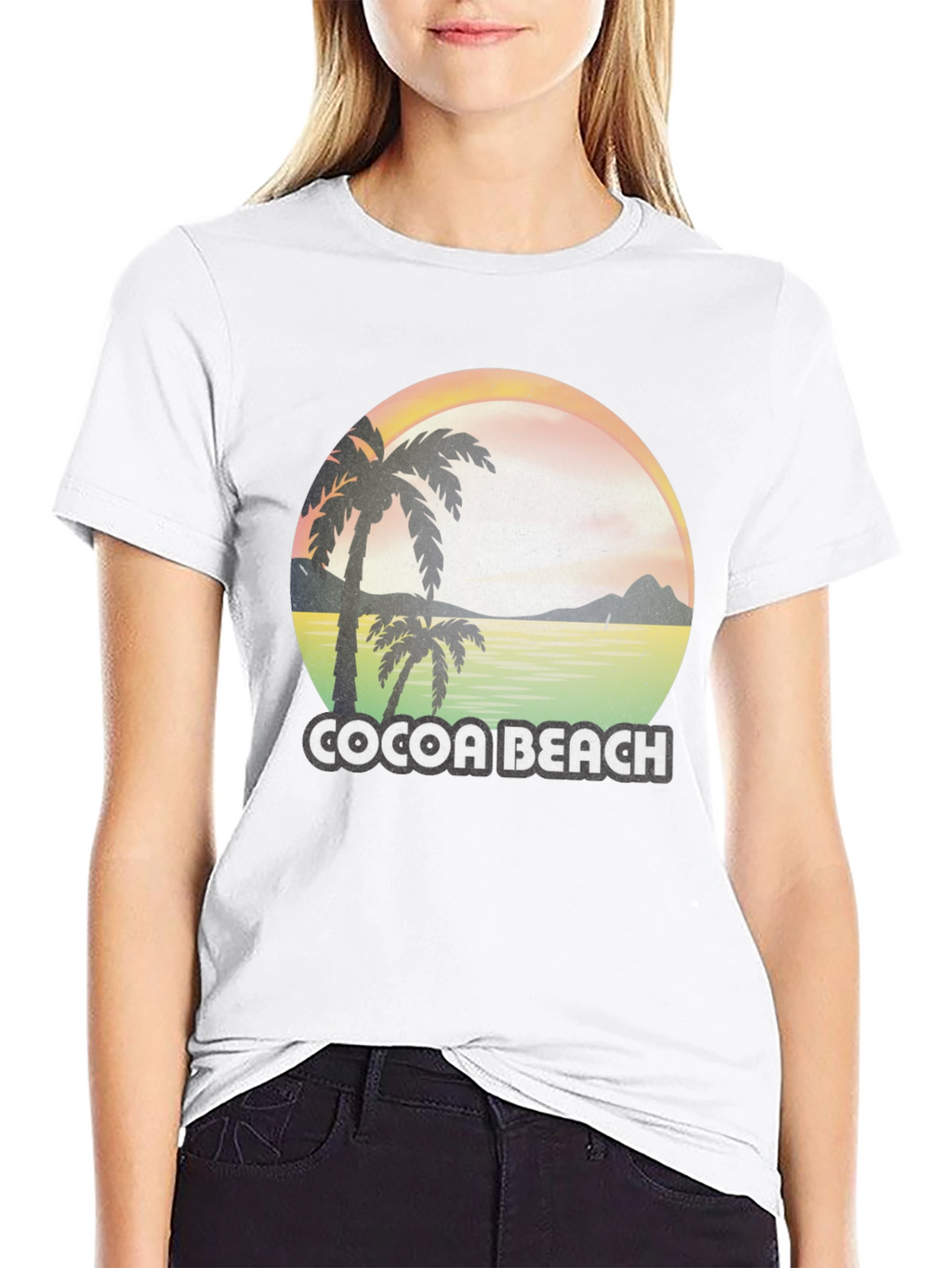 Cocoa Beach T-Shirt - Retro Palm Tree Design