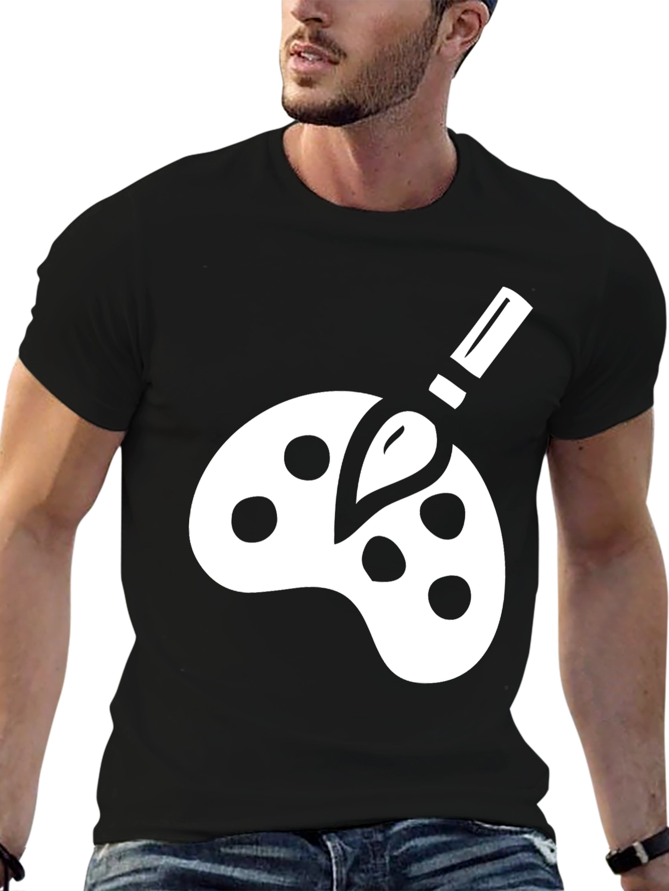 Artist Palette Graphic Tee - Black Cotton Comfort