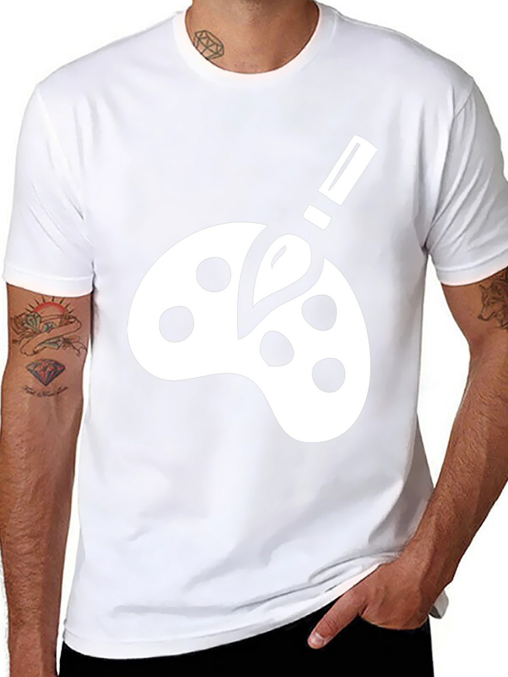 Artist Palette Graphic Tee - Black Cotton Comfort