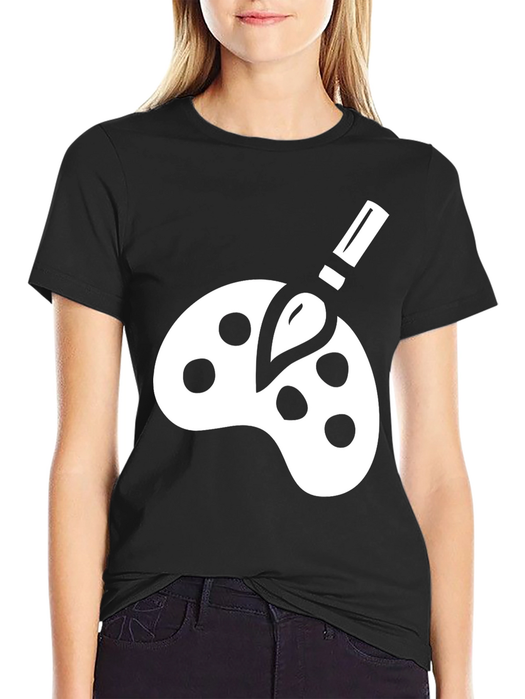 Artist Palette Graphic Tee - Black Cotton Comfort