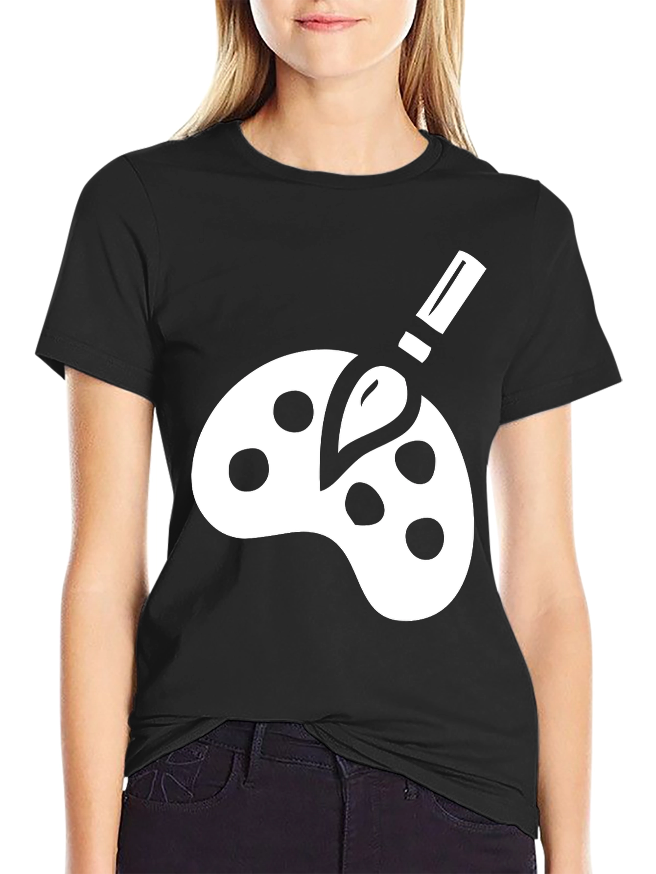 Artist Palette Graphic Tee - Black Cotton Comfort