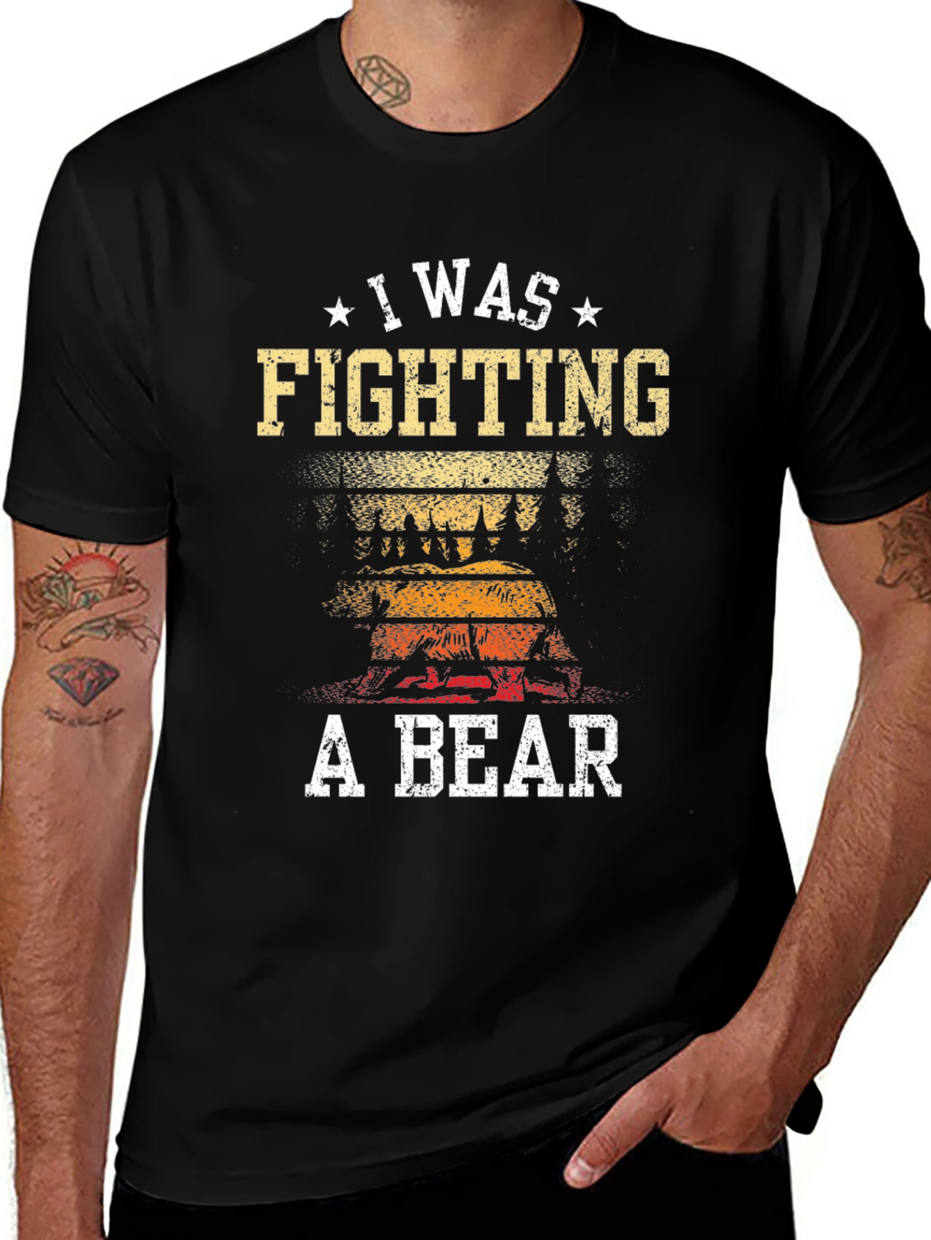 I Was Fighting A Bear Graphic Tee