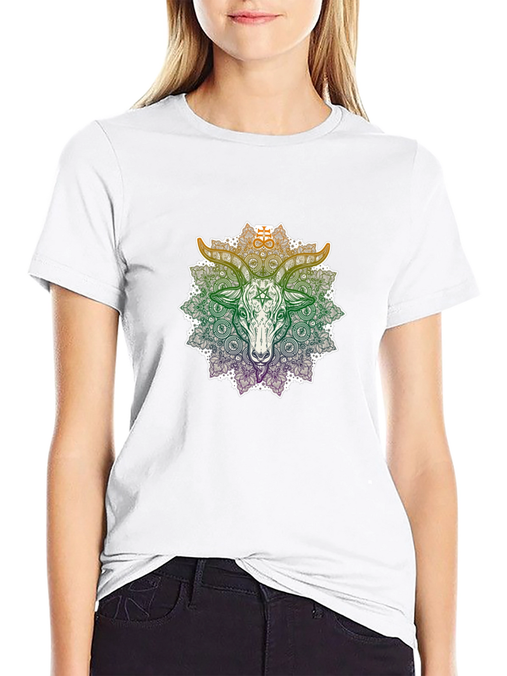 Occult Goat Mandala Graphic T-Shirt