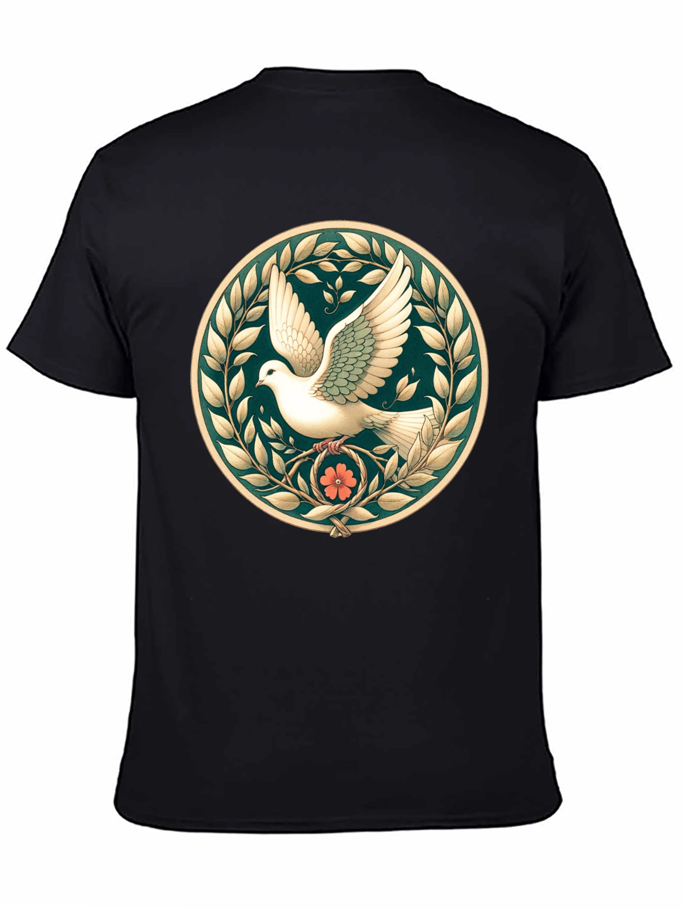 Dove & Laurel Graphic Tee - Peaceful Elegance