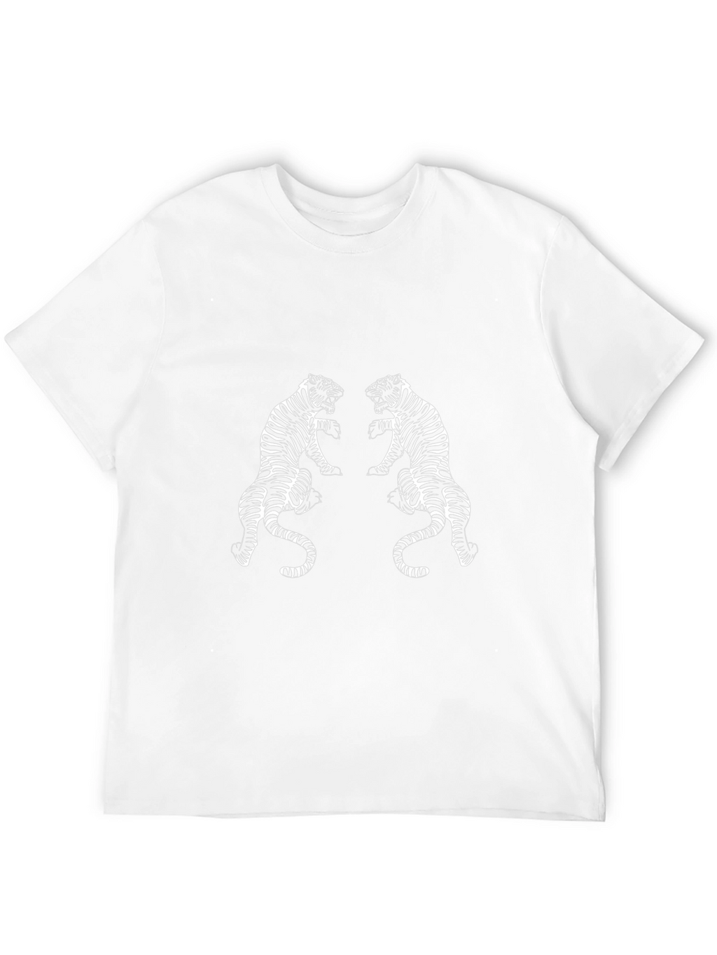 Black T-Shirt with Two Tigers