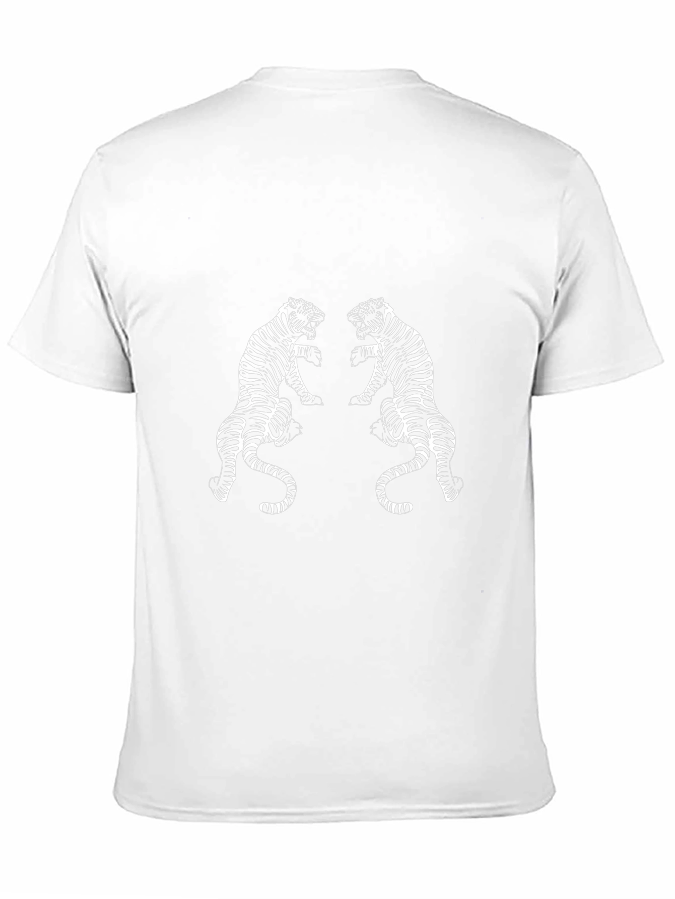 Black T-Shirt with Two Tigers